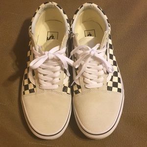 White Checkerboard Old Skool Vans